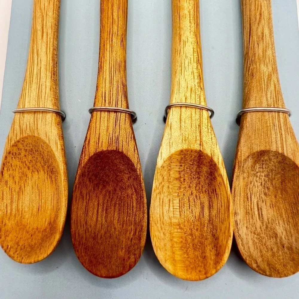NEW 4PCS Wood Coffee/Tea Spoons 5